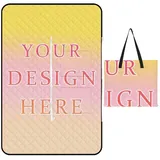 Naispanda Personalisierte Picknickdecke wasserdichte Picknickdecke mit Tragegriff, Personalisierte Stranddecke Sandfeste Faltbare Strandmatte Campingdecken für Garten Strand Park Rasen Wandern