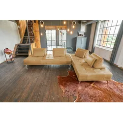 KAWOLA Sofa WIOLO Ecksofa Leder cognac