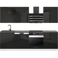 Küchenzeile Küchenblock Margaret - Küchenmöbel 240 cm Einbauküche Vollausstattung ohne Elektrogeräten mit Hängeschränke und Unterschränke, ohne