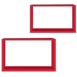 Hti-Living Wandregal 2er Set Altona 40 x 20 x 10 cm Rot