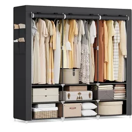 Songmics Kleiderschrank 45 x 188 x 176 cm Schwarz