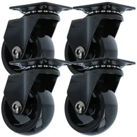 MS Beschläge 4er Set kugelgelagert Möbelrolle Schwarz 50mm