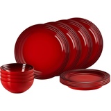 Le Creuset 79351000607081 dinnerware set, Steinzeug, Kirschrot