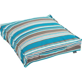 H.O.C.K. Sitzkissen "Yucatan", blau (blau, gestreift), B:50cm H:10cm L:50cm, Kunstfaser, Dekokissen_Sitzkissen_Kissenhüllen, Sitzkissen, mit bunten Streifen