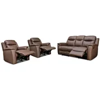 Vente-unique Ledergarnitur Relax 3+1+1 - Braun - EVASION