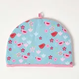 Homescapes Tea Cosy, – Stoff-Teewärmer Vögel & Blumen
