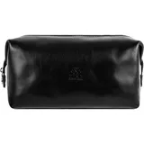 Time Resistance Kulturbeutel Leder Herren - Kosmetikbeutel - Gladstone-Öffnung - Waschtasche für Männer - 100% Echtleder - Hochwertige Kosmetiktasche Mann