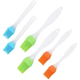 Ruayia 6 Stück Silikon Backpinsel, Küche Pastry Brush, Grillbürste Pinsel, Hitzebeständiger Backpinsel Silikon, Basting Gebäckbürste, BBQ Pinsel für Grillen, Gebäck, Rühren, Backen, Kochen