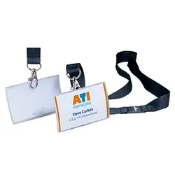 10 DURABLE Click Fold Namensschilder mit Textilband 9,0 x 5,4 cm