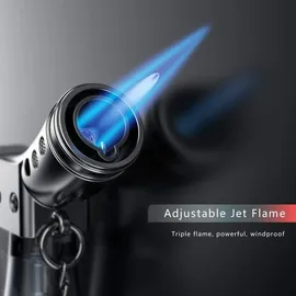 luxuskollektion 2er Pack Jetflamme Sturmfeuerzeug Gas Nachfüllbar