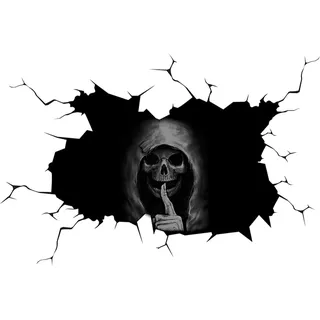 duoyif Wandtattoo Totenkopf Wandaufkleber, Skull Wand Fenster Aufkleber, Wandaufkleber Schädel Wandbild, Halloween Wandaufkleber Totenkopf Skull Wandsticker Für Geisterfest Fenster Wanddeko (A)