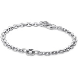 PANDORA Signature Ausdrucksstarkes Pavé Kettenarmband aus Sterling Silber mit Zirkonia, Größe: 20cm, 592777C01-20