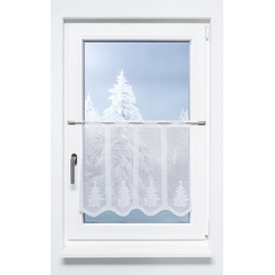 Scheibengardine von Lysel - Tannenbaum mit Geschenken " (Bx H) 105cm * 50cm" weiß