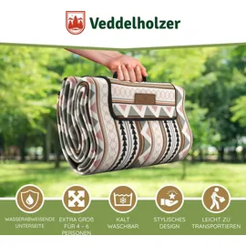 Veddelholzer Boho Picknickdecke 200 x 200 cm wasserdicht