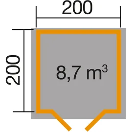 Weka Gartenhaus 209 2 x 2 m graphitgrau