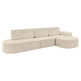 altdecor Eckcouch Cord 5-Sitzer Beige
