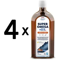 (2000 ml, 69,13 EUR/1L) 4 x (Osavi Super Omega + D3, 2900mg Omega 3 (Lemon) - 5