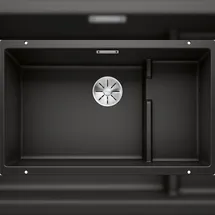 Blanco Subline 700-U rechts Unterbau schwarz Handbetätigung 730 x 460 mm