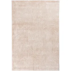 Teppich SEHRAZAT "Moda 1100", beige, B:160cm H:9mm L:230cm, Kunstfaser, Teppiche, Kurzflor, 3 D Effekt Optik, Hoch Tief Struktur, Wohnzimmer