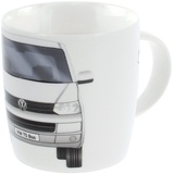 BRISA VW Collection - Volkswagen Große Keramik Kaffee-Tee-Cappuccino-Tasse-Becher-Haferl im T5 Design (Front/Weiß)