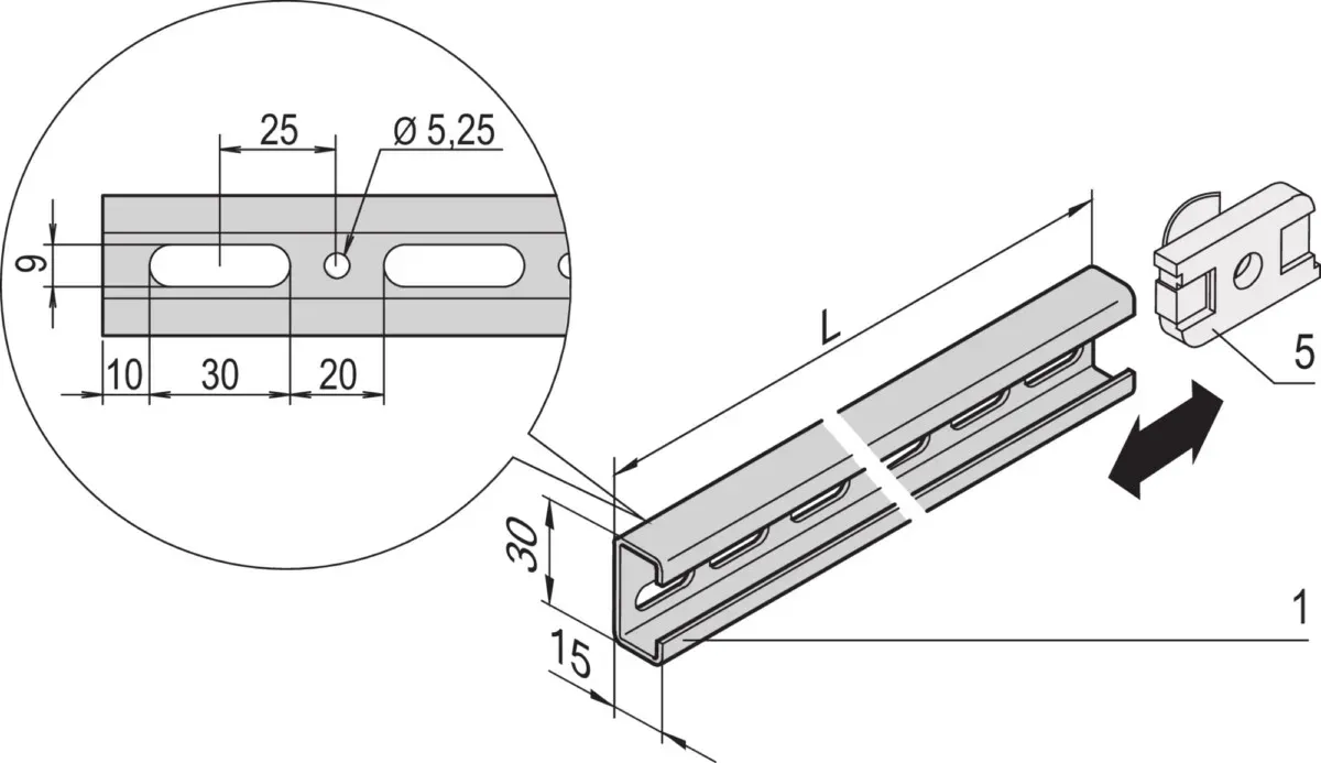 Schroff C-Profil 22114455 (VE4)