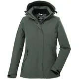 KILLTEC KOW 37 Wmn Jckt Funktionsjacke/Outdoorjacke Mit Abzippbarer Kapuze, Grün/grau, 44