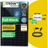 Balkonkraftwerk Komplettset 1760W Bifazial | Hoymiles Wechselrichter 1800W | Photovoltaik Solaranlage mit 5m Wielandstecker