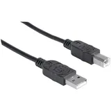 Manhattan USB-Kabel USB 2.0 USB-A Stecker, USB-B Stecker 5.00m Schwarz 337779