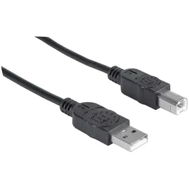 Manhattan USB-Kabel USB 2.0 USB-A Stecker, USB-B Stecker 5.00m Schwarz 337779