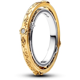 PANDORA Game of Thrones Drehender Astrolabe Ring aus Sterling Silber mit vergoldeter Metalllegierung, Cubic Zirkoniastein, Größe: 54, 163136C01-54
