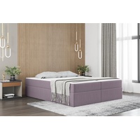 Boxspringbett Schlafzimmerbett PRIMA 180x220cm Stoff Violett inkl. Bettkasten