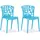 Homestyle4u Armlehnstuhl Kunststoff blau 2er Set