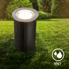 Briloner Connect to Shine 3er Set LED Bodeneinbaustrahler mit Bodenhülse, IP67 12 V 3er-Starterset - 4,5cm Topf