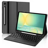 Tiiomioon Tastatur Hülle für Samsung Galaxy Tab S10FE 10.9" 2025/ S9FE 10.9" 2023/ S9 11" 2023, Abnehmbar Magnetische Tastatur für Galaxy Tab S9 FE Keyboard Case mit Touchpad, Schwarz