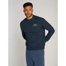 Sweatshirt TOMMY HILFIGER "MONOTYPE LABEL SWEATSHIRT", Herren, Gr. M, blau (night sky), Sweatware, Obermaterial: 60% Baumwolle, 40% Polyester, casual, Rundhals, Langarm Rippbündchen, Sweatshirts
