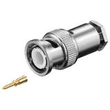 goobay BNC-Stecker mit Schraubanschluss - für RG58-/U-Kabel, mit vergoldetem Pin