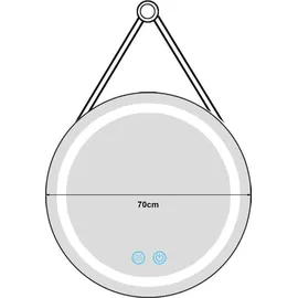 pro.tec LED-Badspiegel Picerno Ø70cm mit Aufhängung Gold