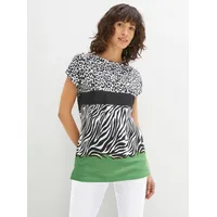 Inspirationen Kurzarmshirt »Kurzarm-Shirt« 1 Stk. tlg. Inspirationen schwarz-apfel-gemustert 36