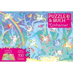 Puzzle & Buch: Einhörner