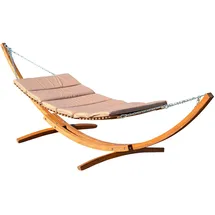 400cm XXL Luxus Hängemattengestell CARIBE Holz Lärche Holzhängematte mit Auflage