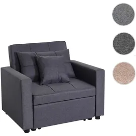 MCW Schlafsessel MCW-L90 Textil 101 x 90 x 197 cm Grau mit Kissen