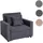 MCW Schlafsessel MCW-L90 Textil 101 x 90 x 197 cm Grau mit Kissen
