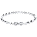 Elli Armband »Infinity Kristalle 925 Silber«, Weiß + weiß mit Steinen