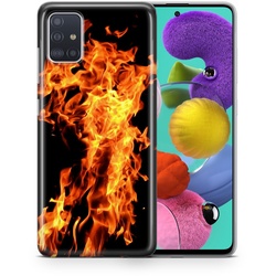 Schutzhülle für Huawei P20 Lite 2019 Motiv Handy Hülle Silikon Tasche Case Cover... Huawei P20 Lite 2019, Feuer