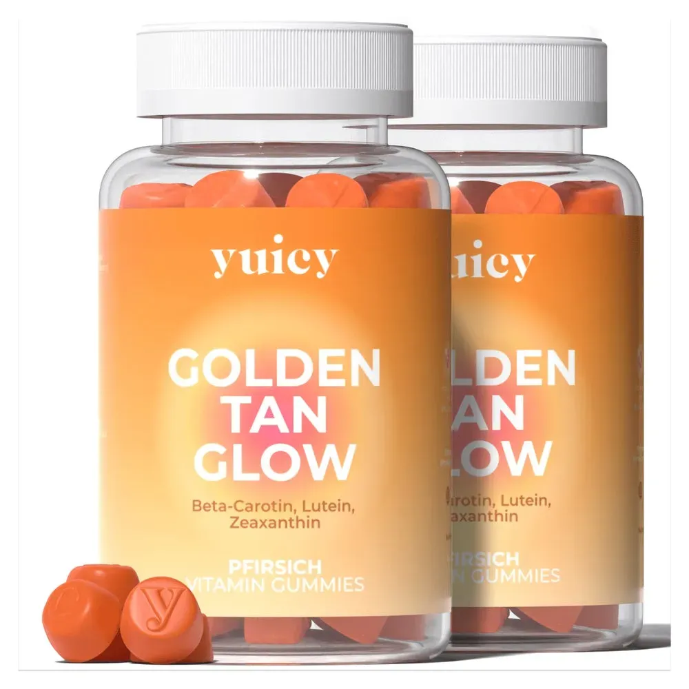 yuicy® Golden Tan Glow Beta-Carotin Gummies Hautvitamine für Bräune 120 St