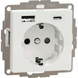 Elso Steckdose mit USB Typ A+C 2.4A, reinweiß