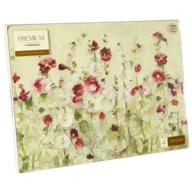 Creative Tops PREMIUM Tischsets, 4er-Set, Tischsets mit Korkrücken und abgerundeten Ecken, Wild Field Poppies Design Collection, 4 Tischsets, je 40cm x 29cm