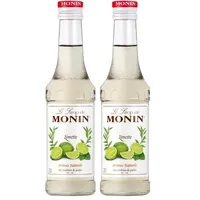 Monin Sirup Limette (1x 0,25 l) – Limettensirup für Cocktails, Mocktails & Sprudelgetränke – Zitrusgeschmack für Mojito, Margarita, Limonade & Getränke (Packung mit 2)