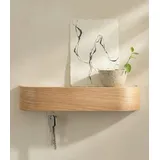 Kazai. Schlüsselbrett 'Toke' | Minimalistisches Schlüsselhaken-Design aus Berlin | Moderner Schlüsselhalter mit Ablage aus Holz | Schlüsselregal als Flur Möbel für die Wand | Eiche