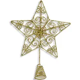 Riffelmacher & Weinberger Riffelmacher Weihnachtsbaumspitze Stern | Drahtspitze Silber oder Gold 20cm | Christbaumspitze Spitze Drath (Gold)